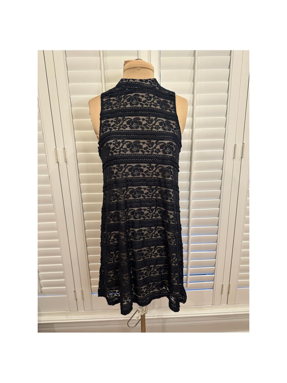 love, Fire Black Lace Sleeveless High-Neck Mini Dress - Autumn Wedding Guest